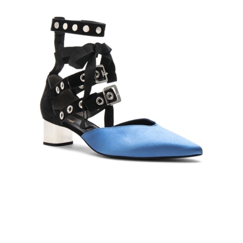 Blue Satin Self Pory - Picture 5 of 9